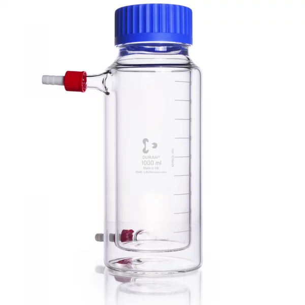 Butelka laboratoryjna ze szkła Duran z szeroką szyją z podwójnymi ściankami 1000 ml