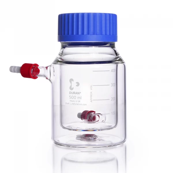 Butelka laboratoryjna ze szkła Duran z szeroką szyją z podwójnymi ściankami 500 ml