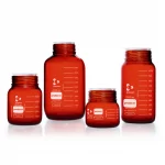 Butelki laboratoryjne Duran protect+ bez zakrętki - oranżowe - gwint GLS80 - g-1830 - butelka-laboratoryjna-duran-protect-2 - bez-zakretki - oranzowa - 250-ml - 95-x-105-mm - gls80