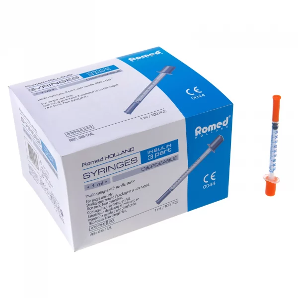 Strzykawki insulinowe Romed z igłą 3IS-1ML 02